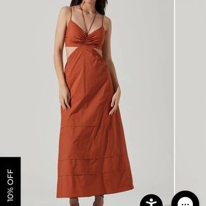 Cut Out Poplin MIDI Dress
